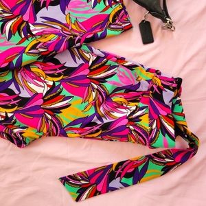 Colorful tropical print pants